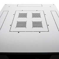 Kleiner 19"-Netzwerkschrank SZB IT - 18 HE - 800 x 800mm - Glastür - lichtgrau