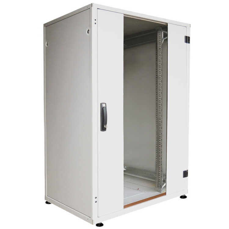 19"-Netzwerkschrank SZB IT - 24 HE - 800 x 600mm - Sichttür - Vollblechtür - lichtgrau