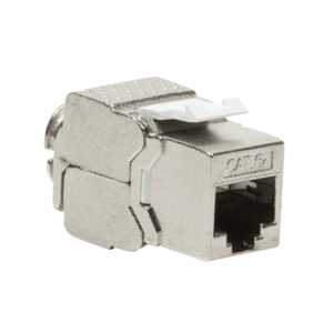 Keystone Buchse - RJ45 - Cat.6A - voll geschirmt - 180° - werkzeuglos - kleine Bauform - PoE++