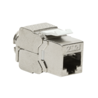 Keystone Buchse - RJ45 - Cat.6A - voll geschirmt - 180° - werkzeuglos - kleine Bauform - PoE++