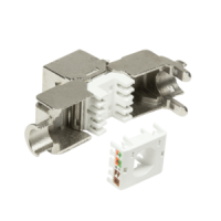 Keystone Buchse - RJ45 - Cat.6A - voll geschirmt - 180° - werkzeuglos - kleine Bauform - PoE++