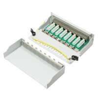 Patchpanel - Cat.6A - 8-Ports - geschirmt - lichtgrau