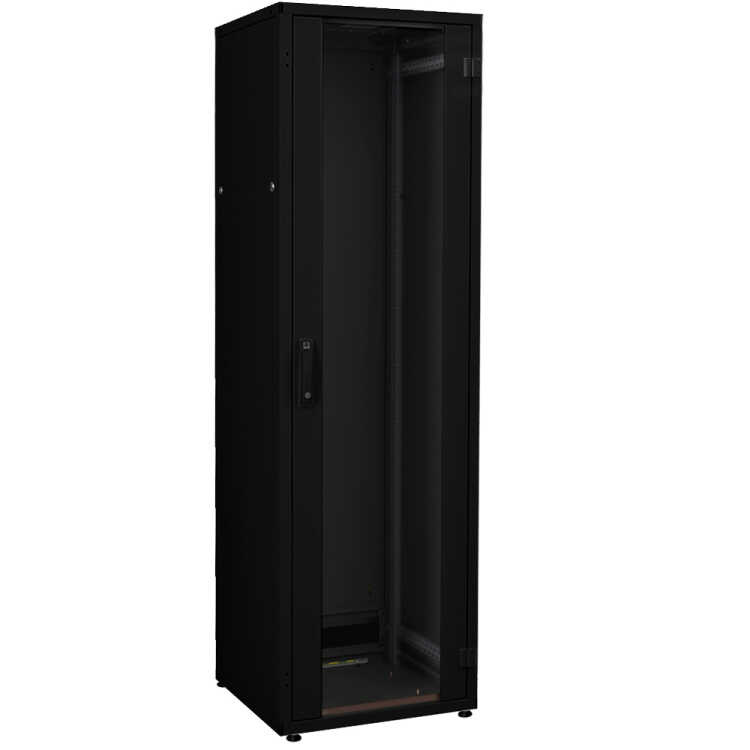 19"-Netzwerkschrank SZB IT - 42 HE - 600 x 600mm - Sichttür - Vollblechtür - schwarz