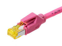 DRAKA Top-Quality Patchkabel - Cat 6A - 0,3 m Länge - 2 x HIROSE TM31 Stecker - magenta