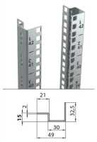 Vertikale Montageschiene für 19"-Racks SZB IT, SILENCE RACK und Eigenbau - 42 HE - 1 Stück