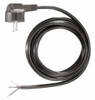 Zuleitung mit Schukostecker - 1,5 m - schwarz - offene Enden