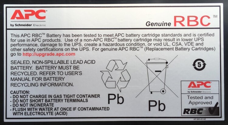 APC RBC6 - Plombierte Bleisäure-Batterie/Akku (VRLA) - schwarz