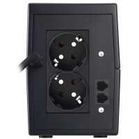 POWERWALKER by BLUEWALKER Line-Interactive USV-Anlage - VI 650 SE - 360 W - Eingang 1x CEE 7/7 -  Ausgang 2x CEE 7/3