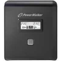 POWERWALKER by BLUEWALKER Line-Interactive USV-Anlage - VI 1000 LCD - 600 W - Eingang 1x CEE 7/7 - Ausgang 2x Schuko + 2x IEC C13 - Tower-Gehäuse