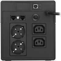 POWERWALKER by BLUEWALKER Line-Interactive USV-Anlage - VI 1000 LCD - 600 W - Eingang 1x CEE 7/7 - Ausgang 2x Schuko + 2x IEC C13 - Tower-Gehäuse
