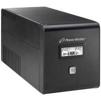 POWERWALKER by BLUEWALKER Line-Interactive USV-Anlage - VI 1000 LCD - 600 W - Eingang 1x CEE 7/7 - Ausgang 2x Schuko + 2x IEC C13 - Tower-Gehäuse
