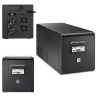 POWERWALKER by BLUEWALKER Line-Interactive USV-Anlage - VI 1000 LCD - 600 W - Eingang 1x CEE 7/7 - Ausgang 2x Schuko + 2x IEC C13 - Tower-Gehäuse