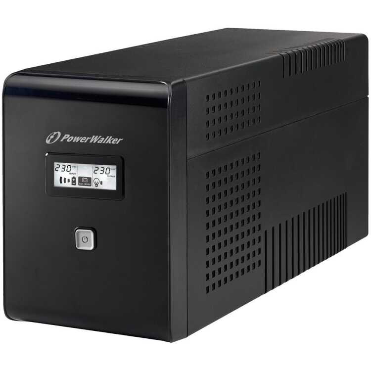 POWERWALKER by BLUEWALKER Line Interactive USV-Anlage - VI 2000 LCD - 1200W - Eingang 1x C14 - Ausgang 2x Schuko, 2x IEC C13