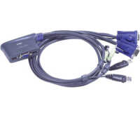 ATEN Petite KVM Kabel Switch CS62US mit Audio, USB, 2-fach
