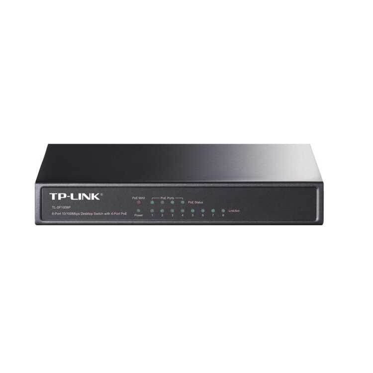 TP-LINK TL-SF1008P 8 Port 10/100Mbit/s Desktop Switch - 4 x PoE Port - managed