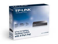 TP-LINK TL-SF1008P 8 Port 10/100Mbit/s Desktop Switch - 4 x PoE Port - managed