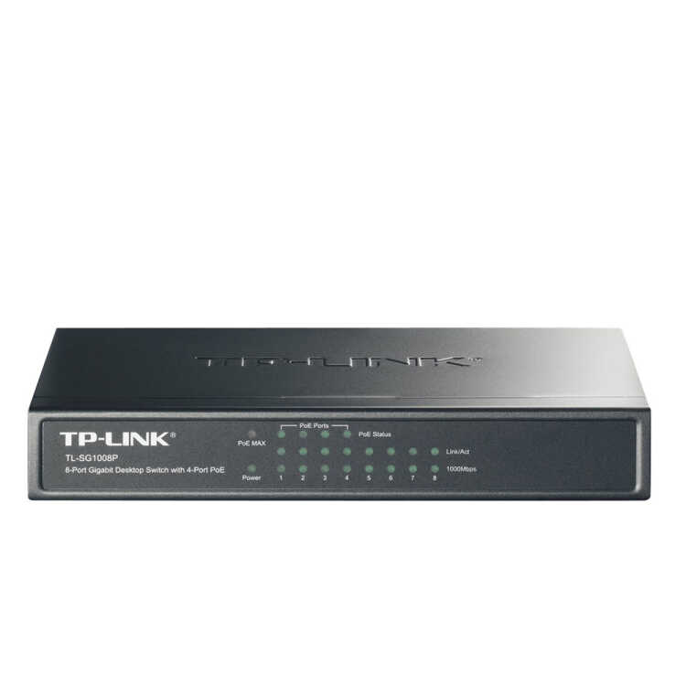 TP-LINK TL-SG1008P - Switch - GB - 8-Port - Desktop - 4 PoE Ports - Stahlgehäuse