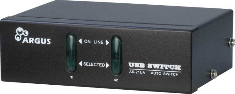 ARGUS Desktop-KVM Switch AS-21UA - Metall - mit 2 Ports